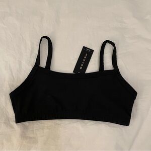 aritzia black golden sports bra